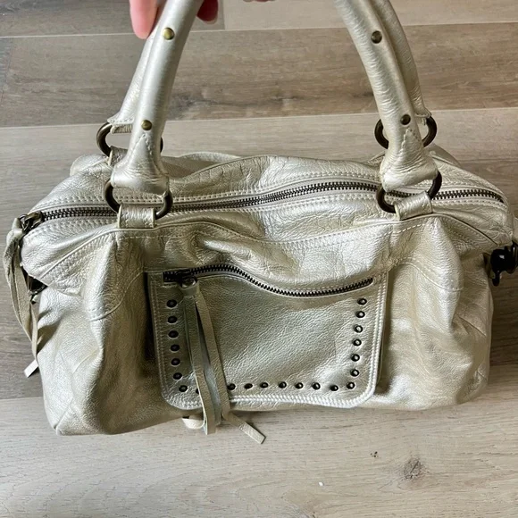 Moni Moni Gold Leather Shoulder Bag - Picture 2 of 10